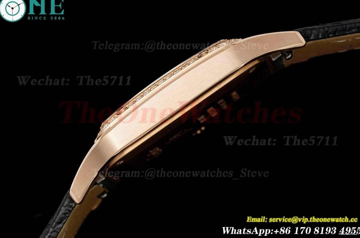 Santos RG Dumont LE Quartz AF Blk Dia Dial Silver 0228